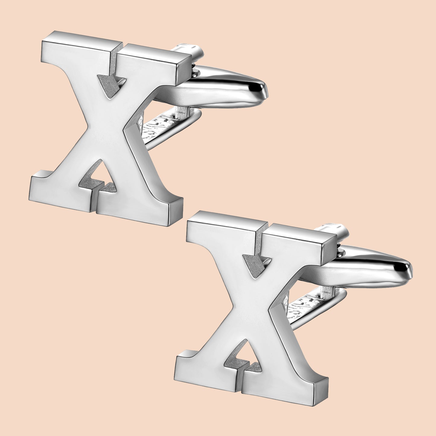 HAWSON Siver Tone Initial Cufflinks for Men