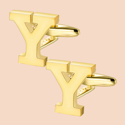 HAWSON Gold Tone Initial Cufflinks for Men