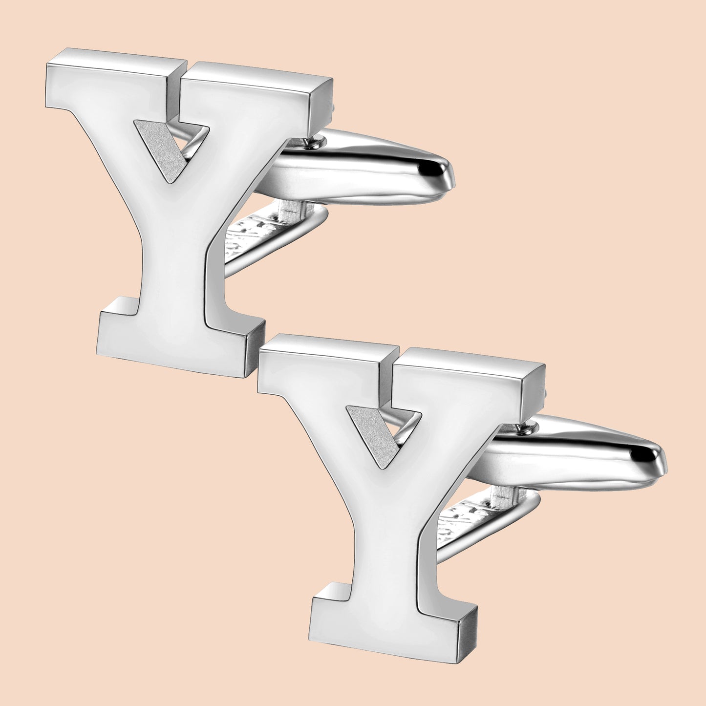 HAWSON Siver Tone Initial Cufflinks for Men