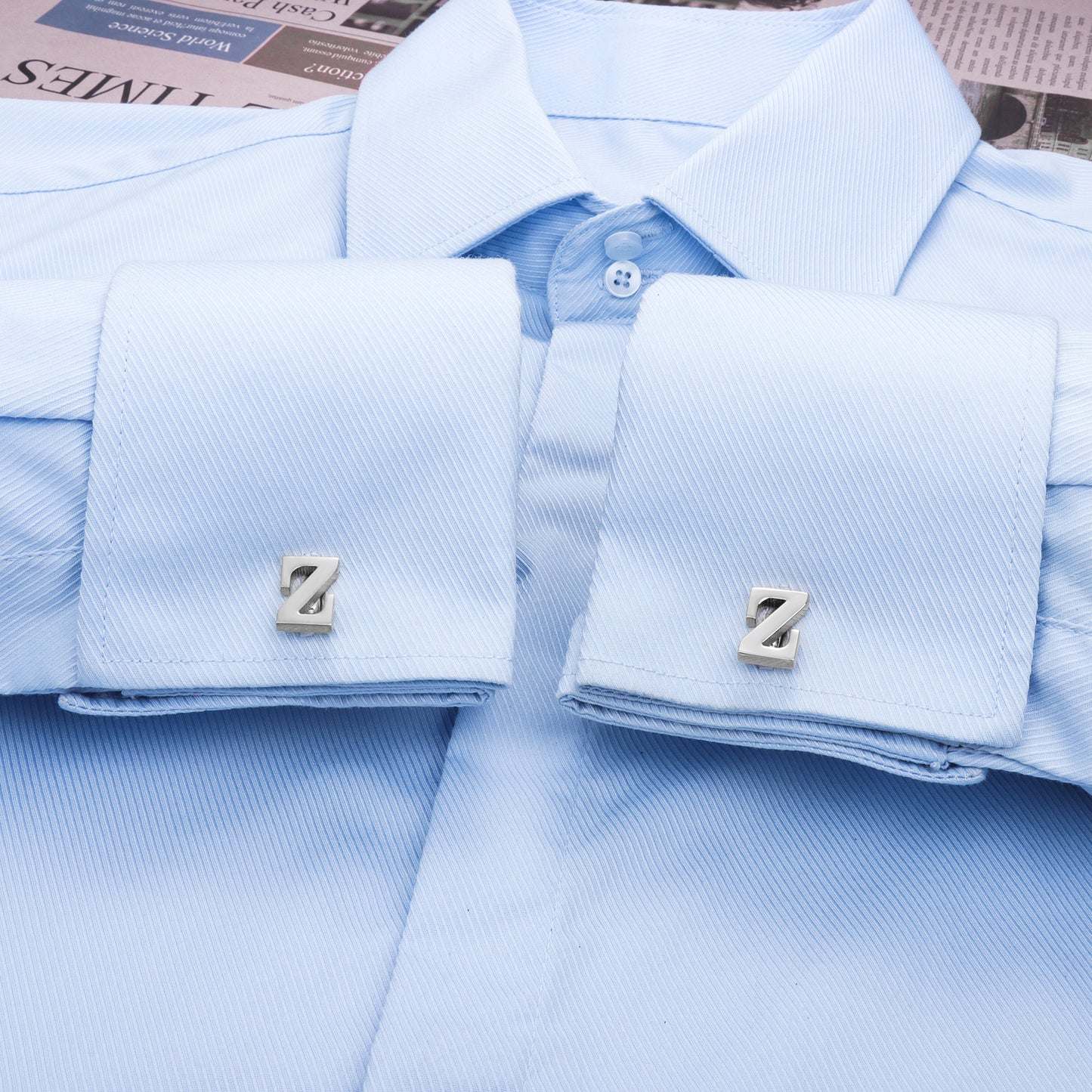 HAWSON Siver Tone Initial Cufflinks for Men