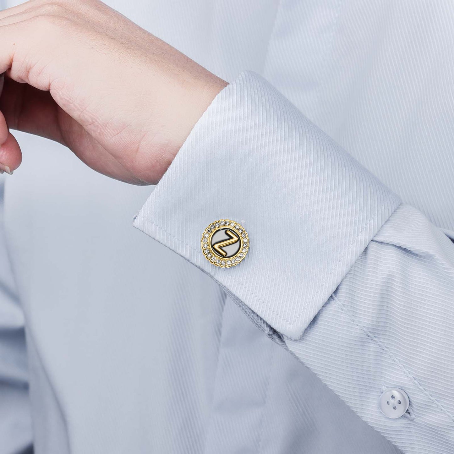 HAWSON Gold Tone Initial Cufflinks for Men