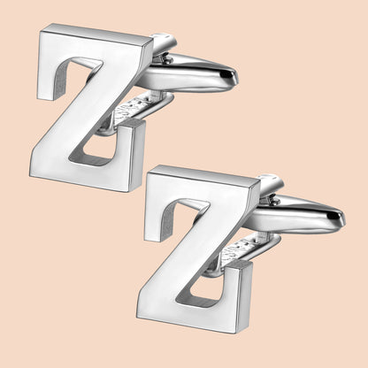 HAWSON Siver Tone Initial Cufflinks for Men