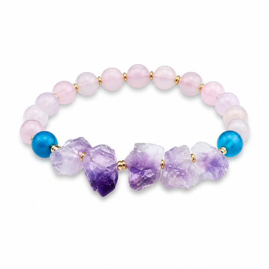 Natural Crystal Bracelet Collection | Amethyst & Rose Quartz Styles