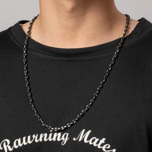 Male model wearing HAWSON antique chain necklace
