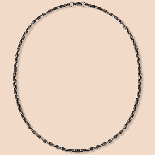 HAWSON Antique Chain Necklace in 304 stainless steel showing vintage patina finish, ideal for layering or solo wear as unisex retro fashion jewelry