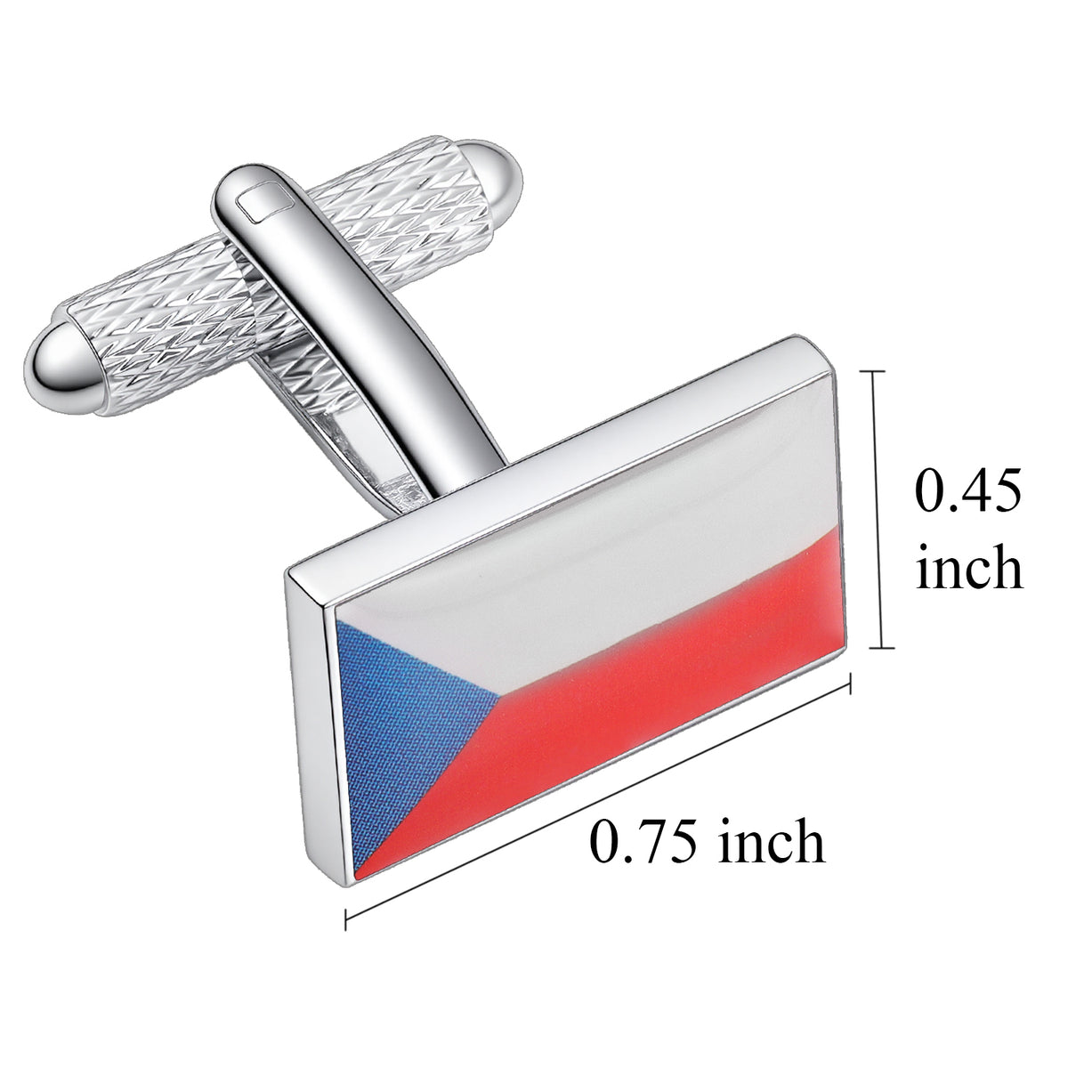 Czech Republic Flag Cufflinks, Enamel Cuff Links for Men Business Wedding Gift
