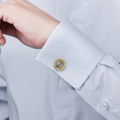 HAWSON Gold Tone Initial Cufflinks for Men