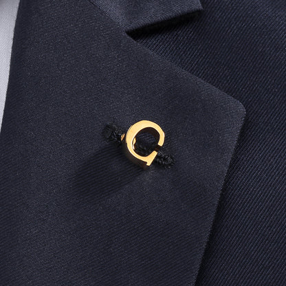 HAWSON Gold Color Initial Lapel Pin for Men