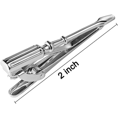 2 Inch Screwdriver Silver Tone Tie Clip for Skinny Tie