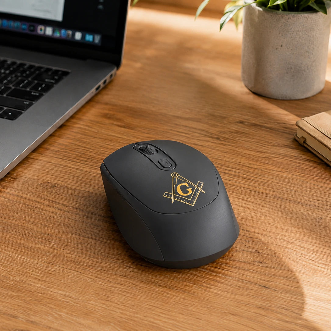 Masonic Wireless Ergonomic Mouse | Freemason Office Computer Mouse
