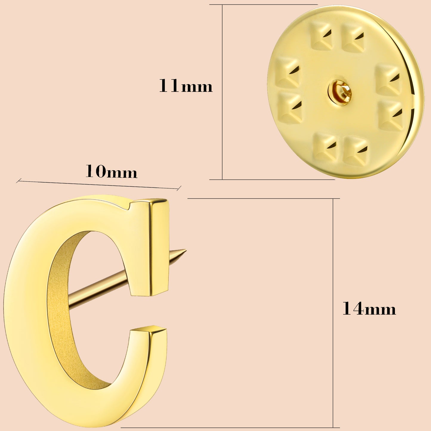 HAWSON Gold Color Initial Lapel Pin for Men