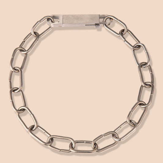 HAWSON chunky punk oval cable chain necklace with vintage oxidized finish, crafted in 304 stainless steel for daily wear and special occasions