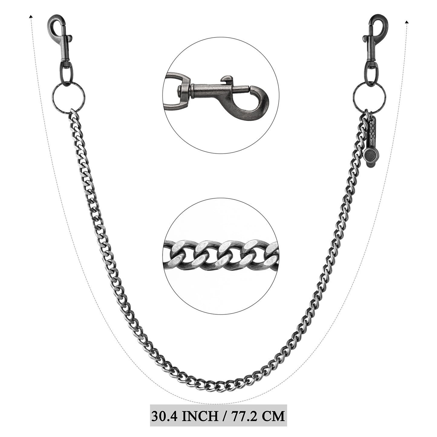 HAWSON 30.4-inch Gothic Curb Chain sizing diagram