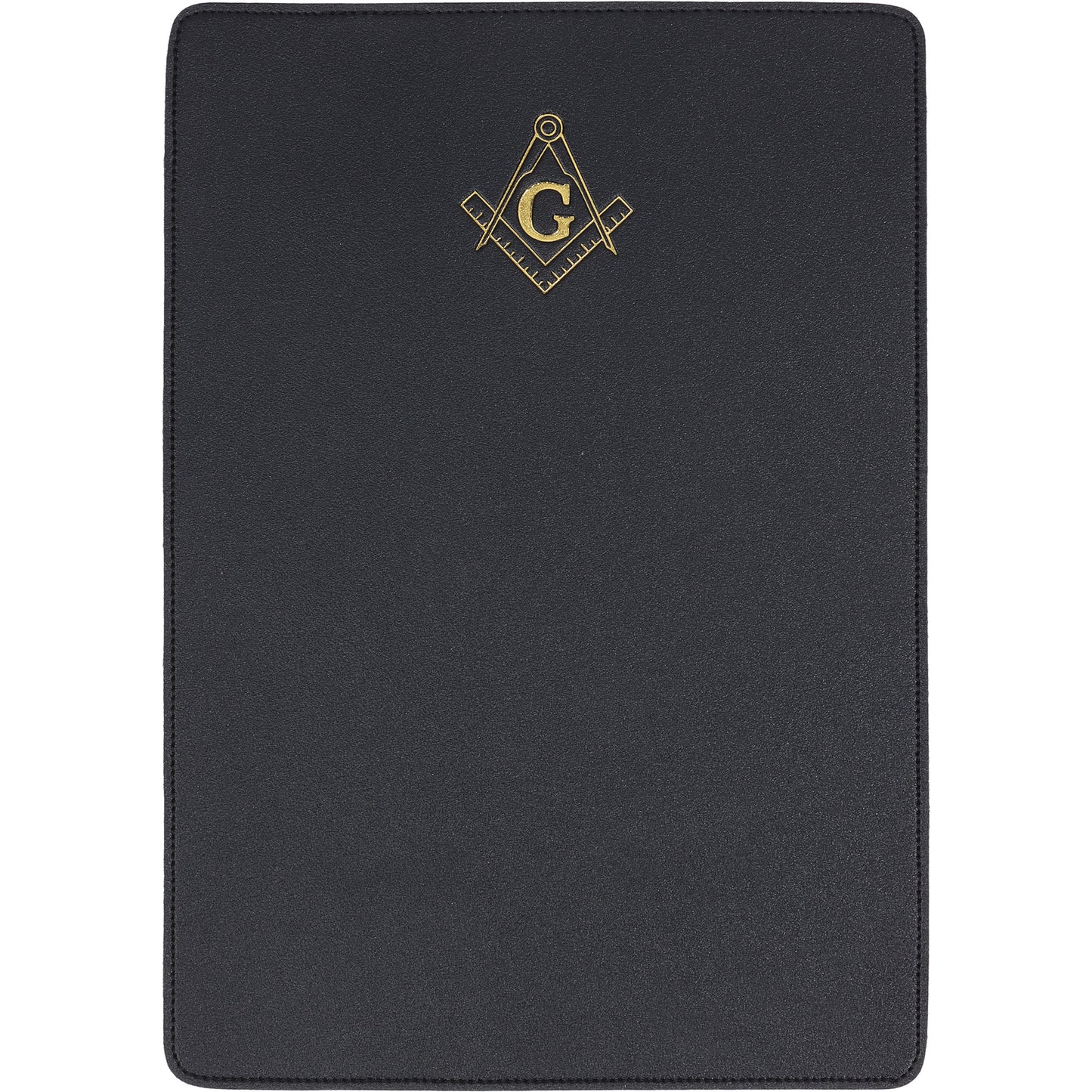 Black Genuine Leather Masonic Desk Mouse Pad