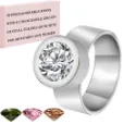 Round Crystal Ring Wholesale | Silver & Rose Gold Bezel Design