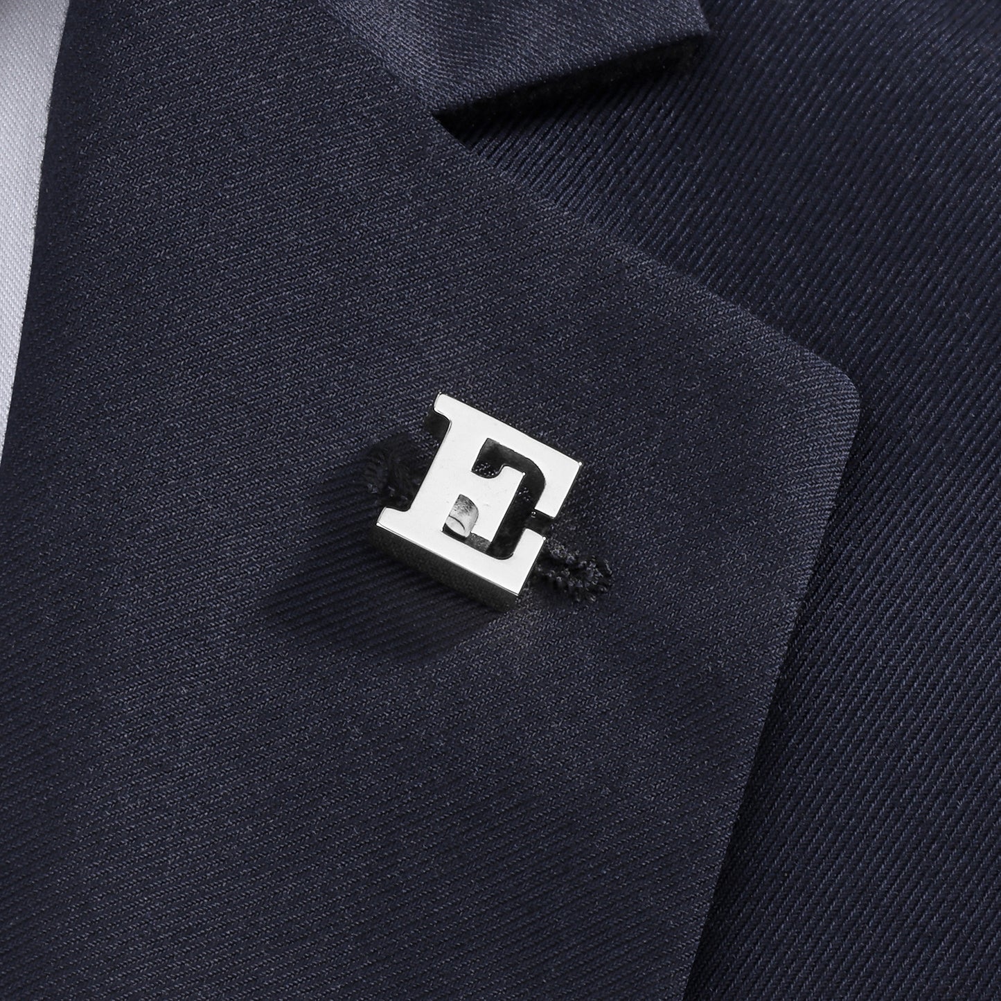 Silver Color Initial Lapel Pin for Men