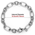 6-Piece Stainless Steel Chain Bracelet Set | Mixed Link Styles