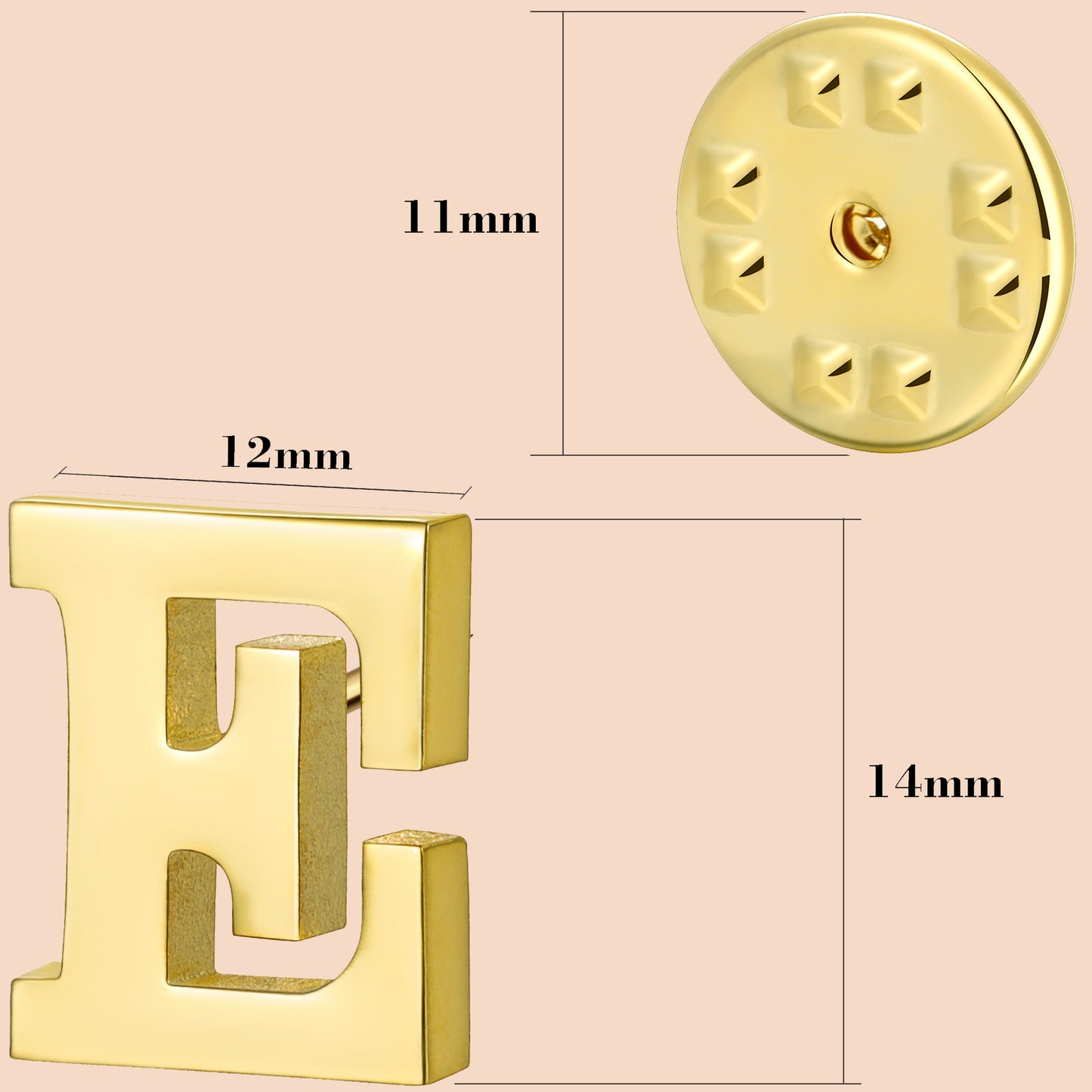 HAWSON Gold Color Initial Lapel Pin for Men