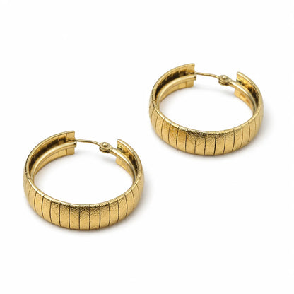 Wholesale Gold Hoop Earrings & Silver Snake Chain Bracelet Set