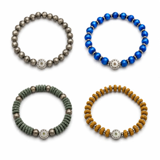 Cat Eye & Stone Bead Bracelet Collection | 4 Color Styles