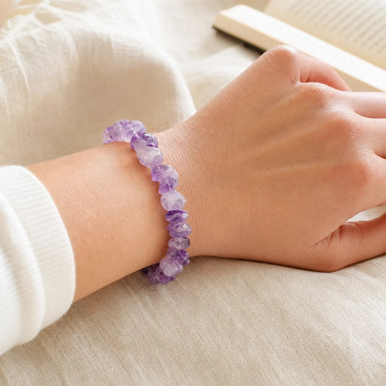 Natural Crystal Bracelet Collection | Amethyst & Rose Quartz Styles