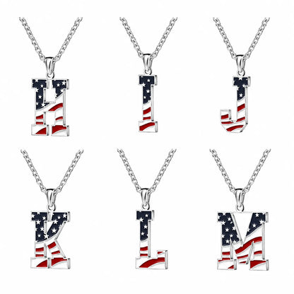 A–Z American Flag Necklace | 2 colors | Mix & Match