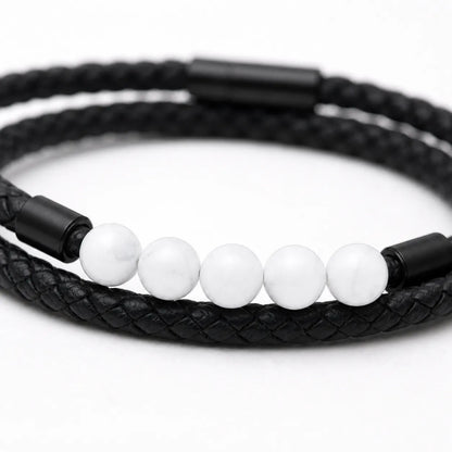 Classic Black Double-Wrap Bracelet