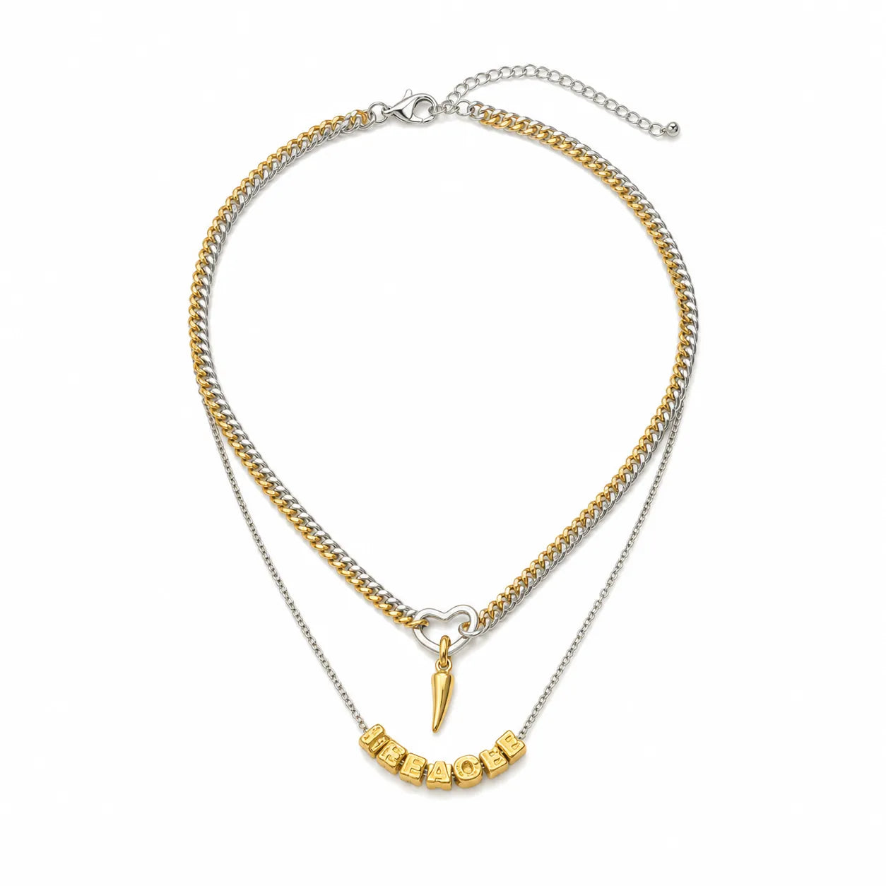 Gold & Silver Mixed Chain Necklace Set | 3-Piece Multi-Way