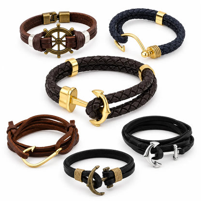 Wholesale Multi-Layer Leather Bracelets 6Pcs Set | MOQ 1