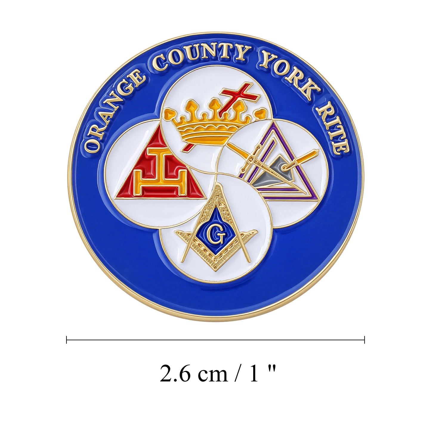 Orange County York Rite Lapel Pin Gold Plated Enamel for Freemasons | Masonic Lodge Accessory Gift