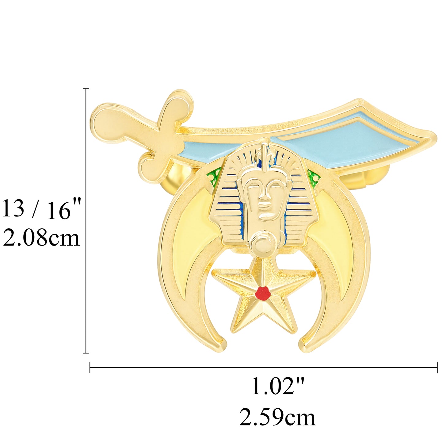 Enamel Scimitar Crescent Pharaoh Symbol Freemason Men Formal Suit Cuff Links