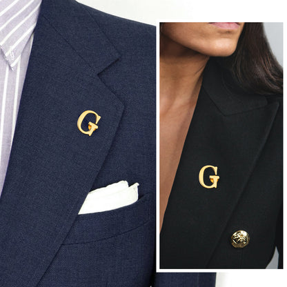 HAWSON Gold Color Initial Lapel Pin for Men