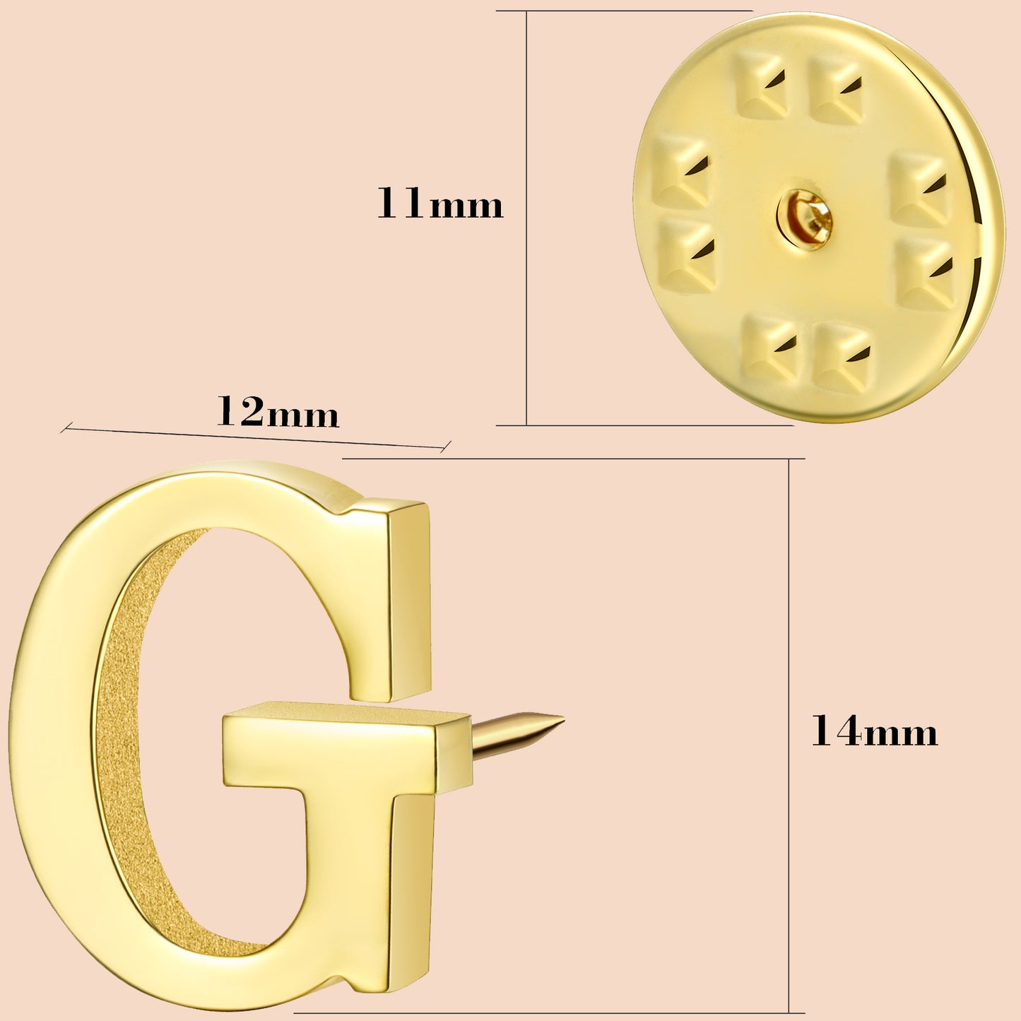 HAWSON Gold Color Initial Lapel Pin for Men