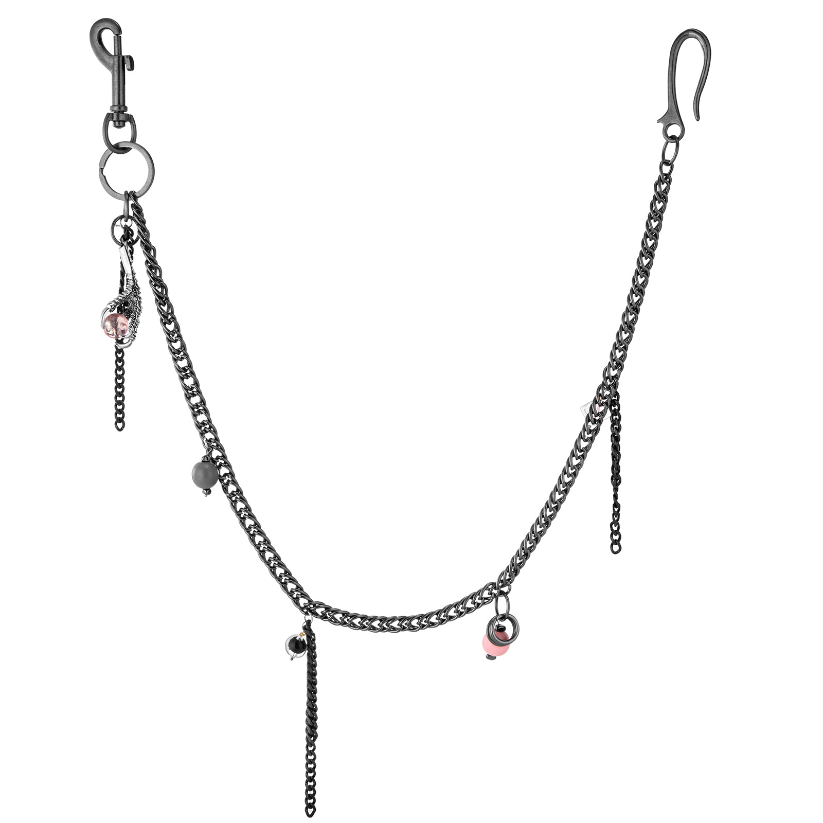 HAWSON Heavy Duty Gothic Chain with steampunk charms - Industrial punk jewelry for jeans and motorcycle trousers