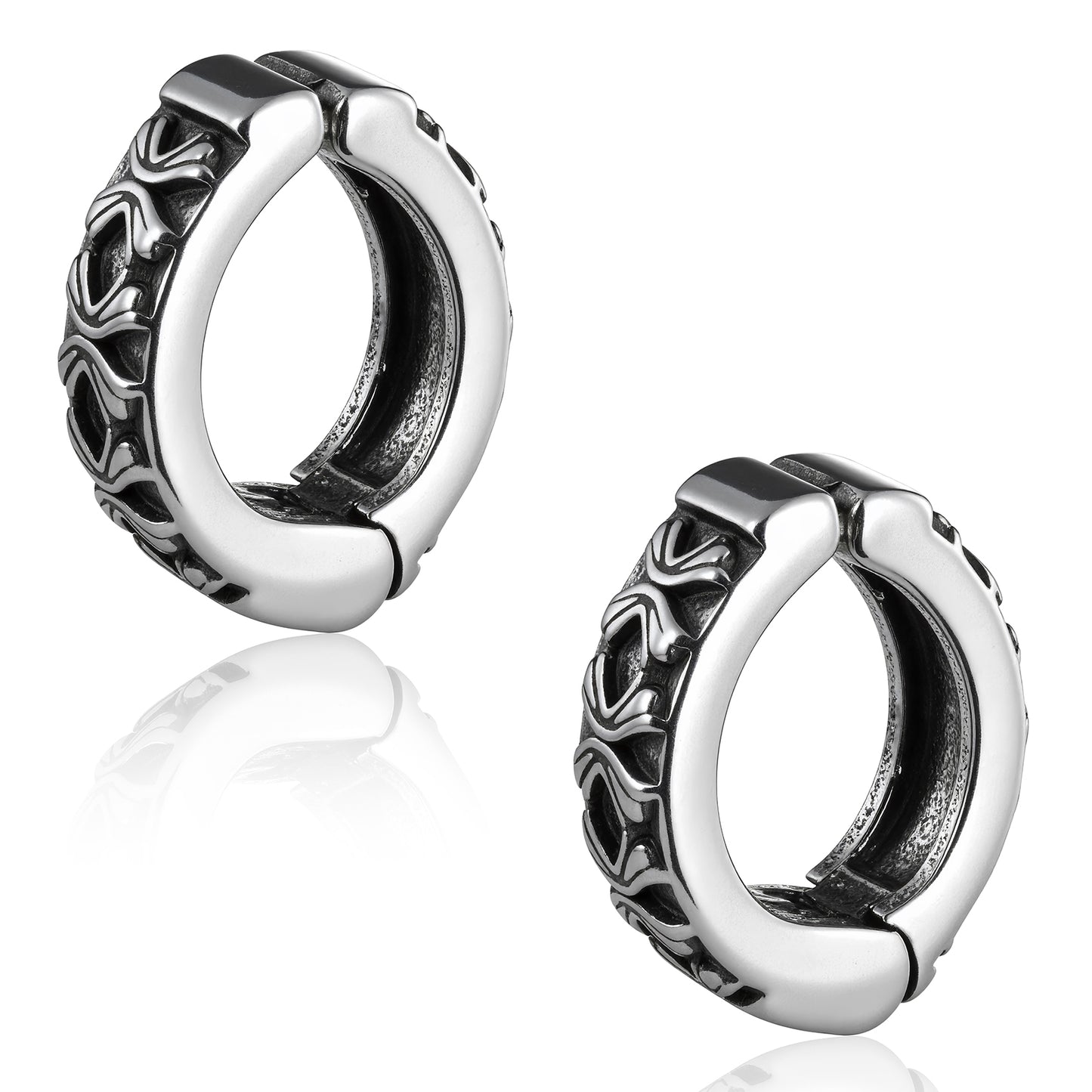 316 Stainless Steel Gothic Hip Hop Wrap Earrings for Non-Piercing Cartilage