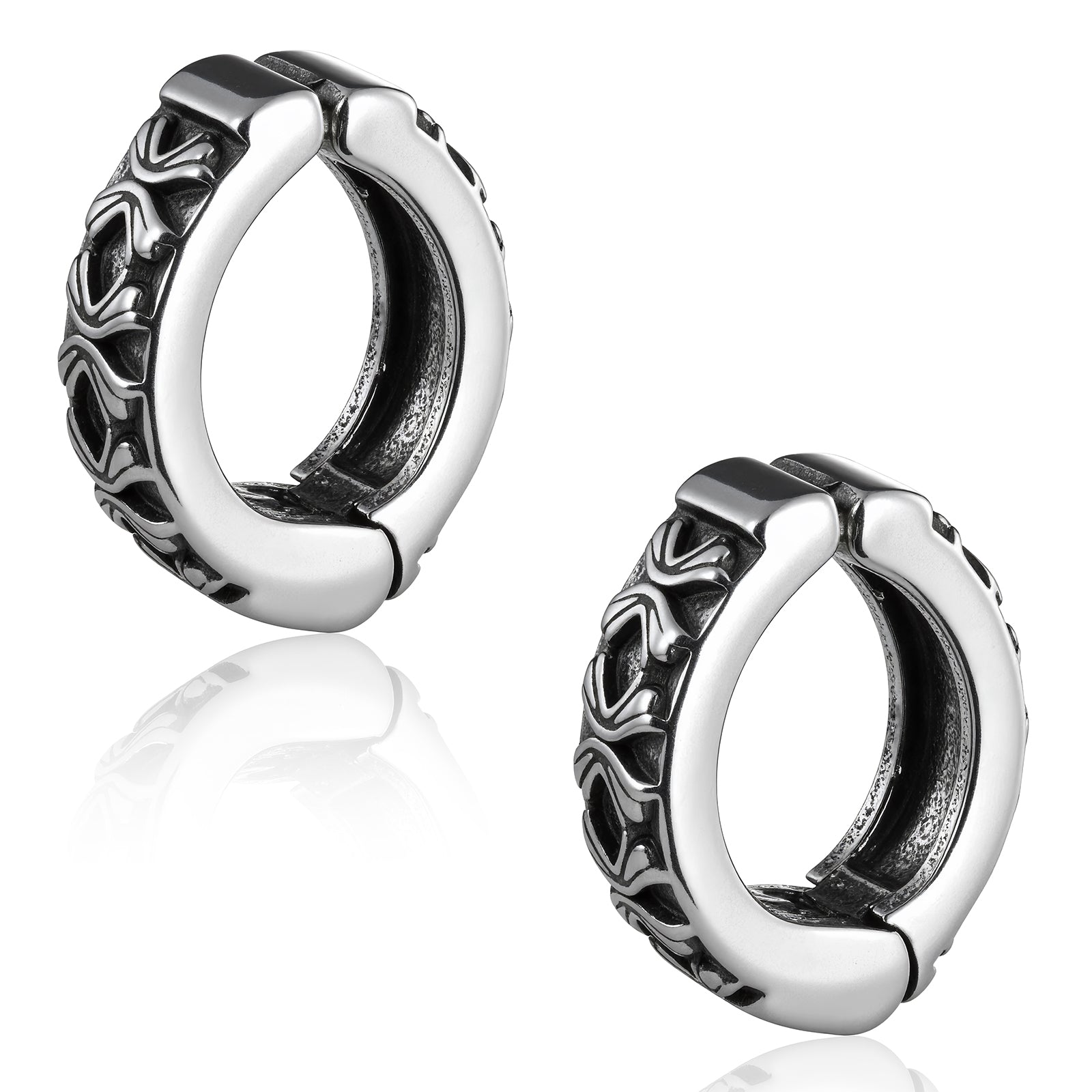 316 Stainless Steel Gothic Hip Hop Wrap Earrings for Non-Piercing Cartilage