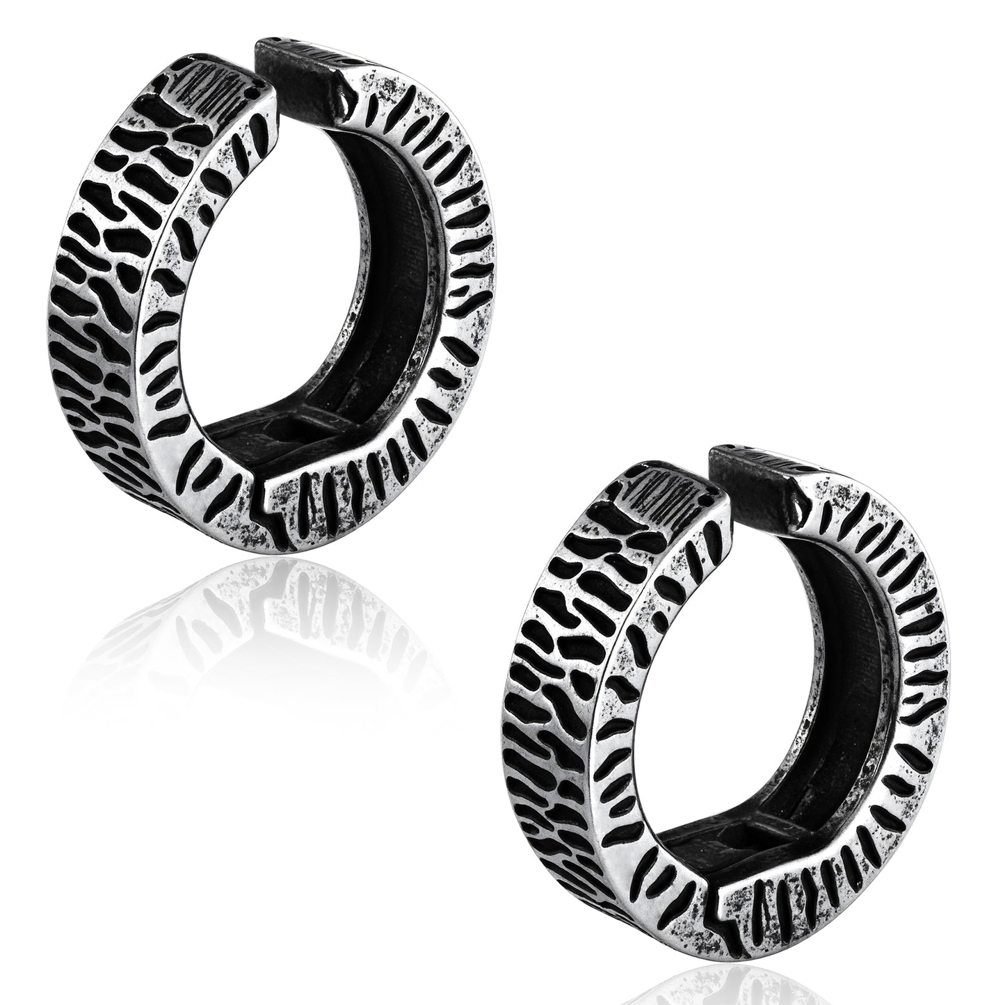 Vintage Gothic Hoop Ear Clip in 316 Stainless Steel - No-Piercing Spiked Design for Concerts & Daily Wear