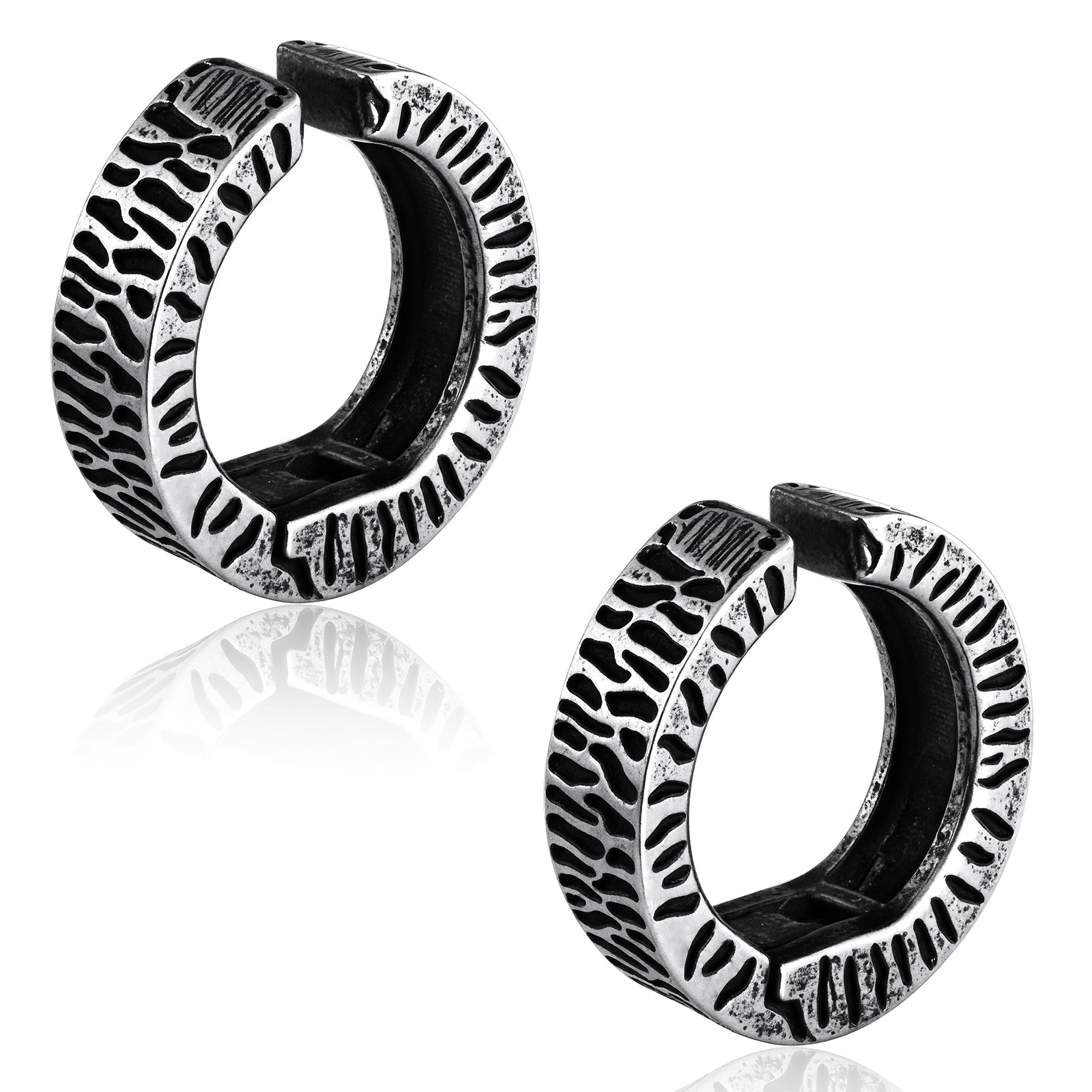 Vintage Gothic Hoop Ear Clip in 316 Stainless Steel - No-Piercing Spiked Design for Concerts & Daily Wear