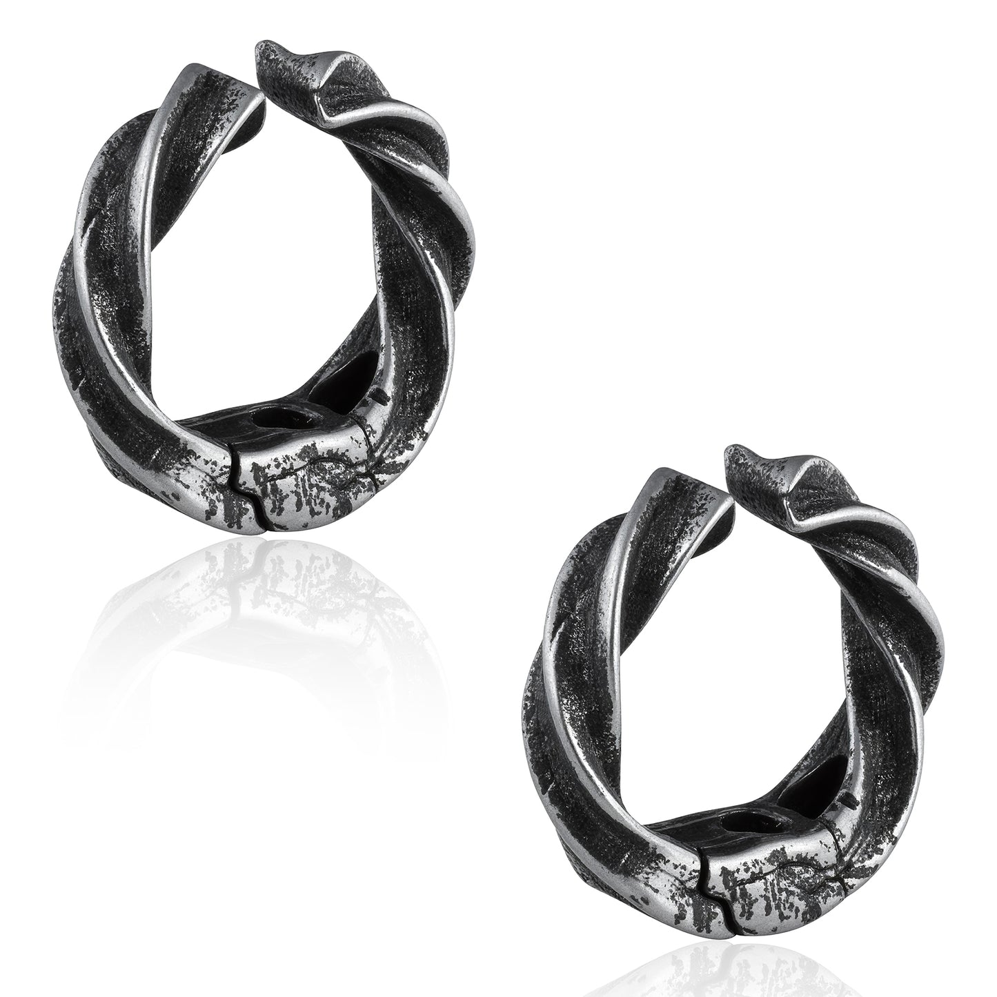 Gothic Mobius Strip Ear Cuff in 316 Steel - Infinite Loop Design for Non-Pierced Cartilage