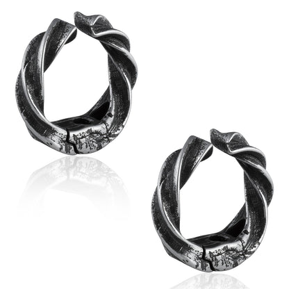 Gothic Mobius Strip Ear Cuff in 316 Steel - Infinite Loop Design for Non-Pierced Cartilage