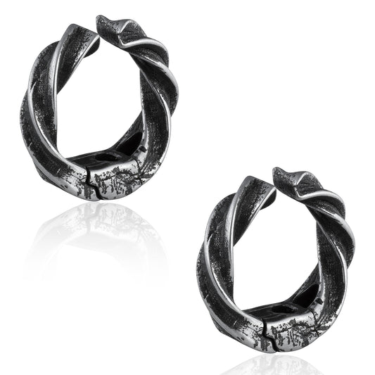 Gothic Mobius Strip Ear Cuff in 316 Steel - Infinite Loop Design for Non-Pierced Cartilage
