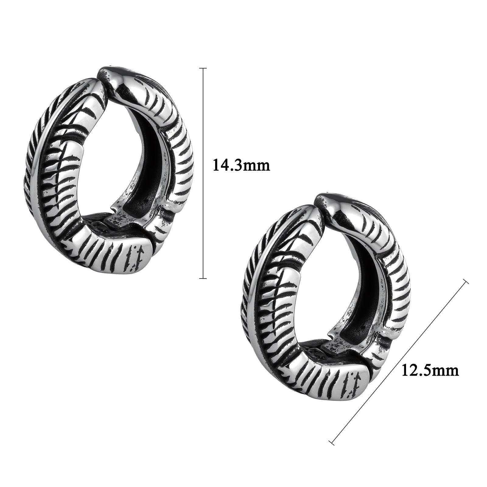 HAWSON Gothic Hoop Ear Cuff Size Chart for Non-Pierced Cartilage