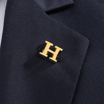 HAWSON Gold Color Initial Lapel Pin for Men