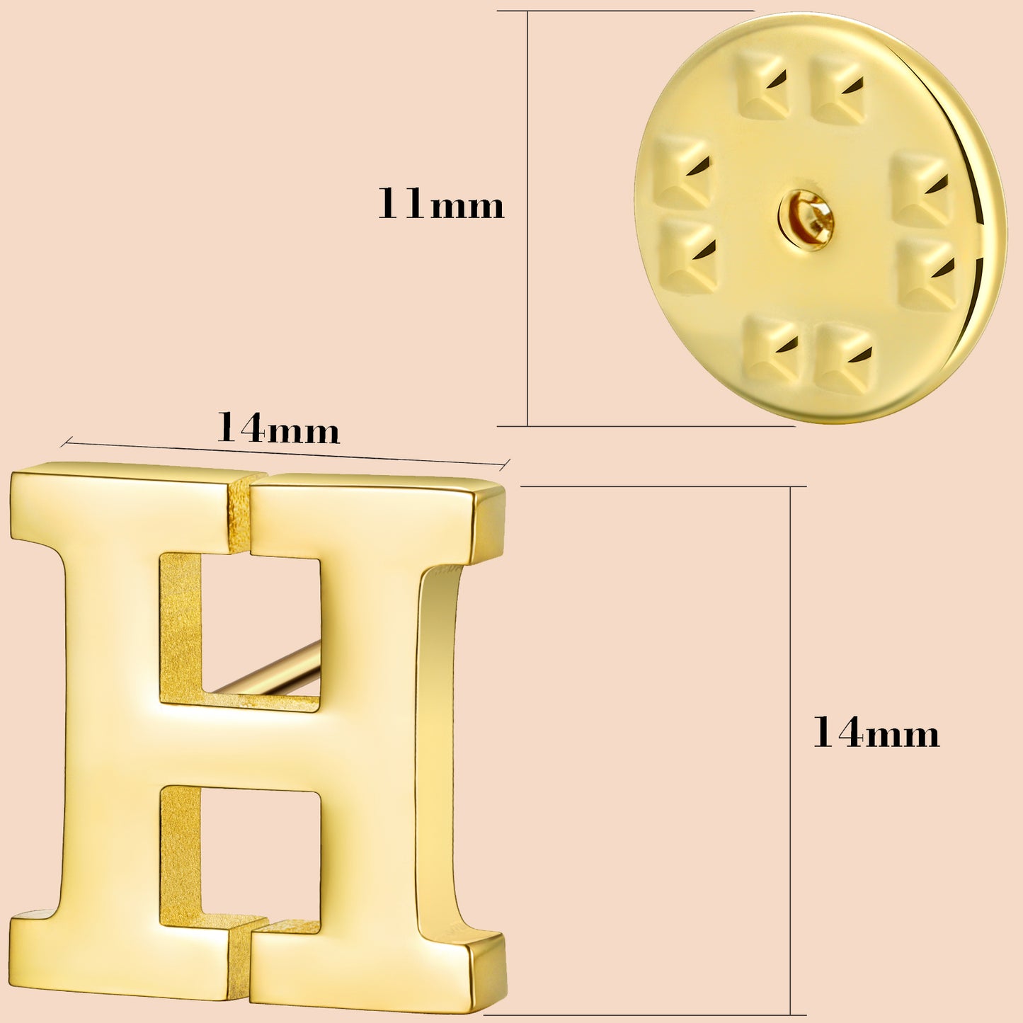 HAWSON Gold Color Initial Lapel Pin for Men