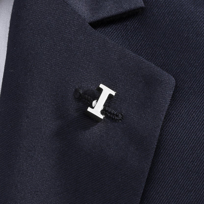 Silver Color Initial Lapel Pin for Men