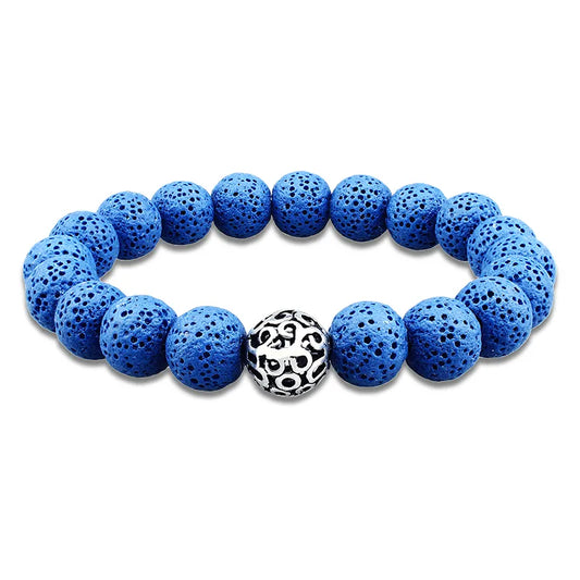 Assorted Natural Stone Bead Bracelets - Handmade Stretch Cuffs with Metal Charms