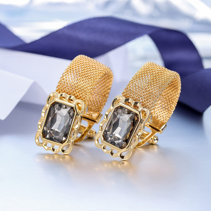 HAWSON Gray Crystal Cufflinks with Chain