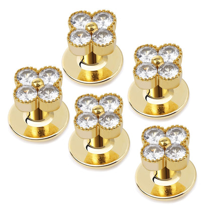 HAWSON Crystal Tuxedo Studs for Mens Tuxedo Shirt,5 PCS Tuxedo Buttons for Birthday Wedding Party Christmas.