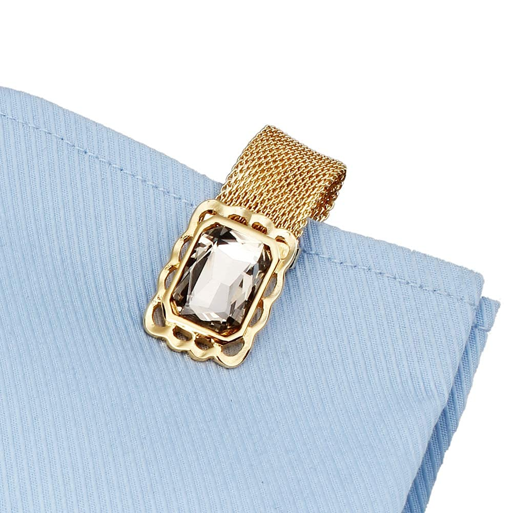 HAWSON Gray Crystal Cufflinks with Chain