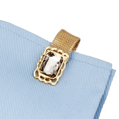 HAWSON Gray Crystal Cufflinks with Chain